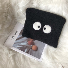 Load image into Gallery viewer, Plush Shoulder Bag Winter Cartoon Handbags Cute Face Embroidery  Hand Bag  Women Solid Color Ladies Bag Tote  28*30cm Small Bag