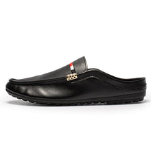 Load image into Gallery viewer, Summer New Half Drag Peas Leather Men Shoes Men's Sneakers Breathable Loafers Men's Moccasins Chaussure Homme Tenis Masculino