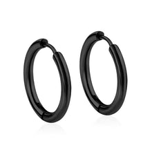 Load image into Gallery viewer, LUXUSTEEL Hoop Earrings Women Gold/Silver/Rose Gold/Black Color Round Circle Earring Ear Ring Clip Earrings aretes Mujer aros