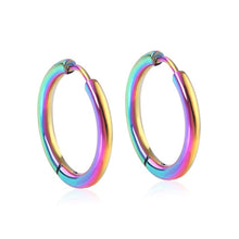 Load image into Gallery viewer, LUXUSTEEL Hoop Earrings Women Gold/Silver/Rose Gold/Black Color Round Circle Earring Ear Ring Clip Earrings aretes Mujer aros