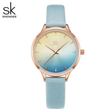 Load image into Gallery viewer, Shengke Women Watches Multi Color Lady Fashion Quartz Watch Simple PU Watchband Waterproof Wrist Watch Relogio Feminino