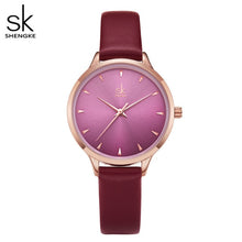 Load image into Gallery viewer, Shengke Women Watches Multi Color Lady Fashion Quartz Watch Simple PU Watchband Waterproof Wrist Watch Relogio Feminino