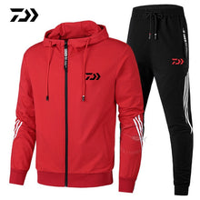 Load image into Gallery viewer, Daiwa Spring Autumn 2020  Fishing Suit Cotton Outdoor Camping Hiking Sport Set  Striped  Clothes Fishing Jacket Pants Suit