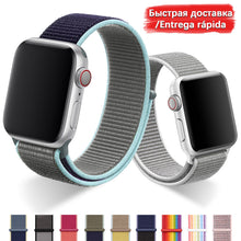 Load image into Gallery viewer, Band For Apple Watch Series 5 4 3 2 1 38MM 42MM watchband Breathable Nylon Strap Sport Loop for iwatch Bracelet 40MM 44MM