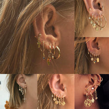 Load image into Gallery viewer, Bls-miracle 2019 New Boho Multi-Element Crystal Set Earring For Women Fashion Pendant Piercing Geometric Stud Earrings Jewelry