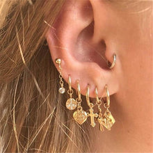 Load image into Gallery viewer, Bls-miracle 2019 New Boho Multi-Element Crystal Set Earring For Women Fashion Pendant Piercing Geometric Stud Earrings Jewelry