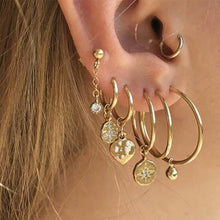 Load image into Gallery viewer, Bls-miracle 2019 New Boho Multi-Element Crystal Set Earring For Women Fashion Pendant Piercing Geometric Stud Earrings Jewelry