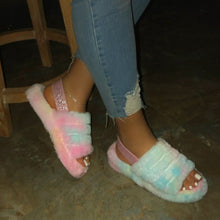 Load image into Gallery viewer, new women spring plush slippers 2020 ms flat bottom antiskid indoor all-around comfortable sandals outdoor leisure sandals