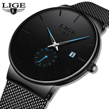 Load image into Gallery viewer, LIGE Mens Watches Top Luxury Brand Men Fashion Business Watch Casual Analog Quartz Wristwatch Waterproof Clock Relogio Masculino