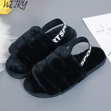 Load image into Gallery viewer, new women spring plush slippers 2020 ms flat bottom antiskid indoor all-around comfortable sandals outdoor leisure sandals
