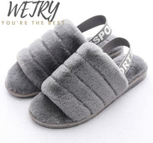 Load image into Gallery viewer, new women spring plush slippers 2020 ms flat bottom antiskid indoor all-around comfortable sandals outdoor leisure sandals