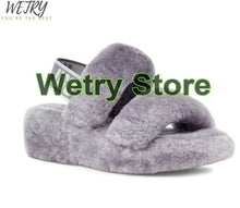 Load image into Gallery viewer, new women spring plush slippers 2020 ms flat bottom antiskid indoor all-around comfortable sandals outdoor leisure sandals