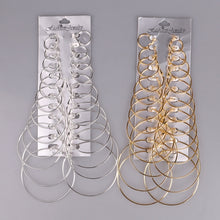Load image into Gallery viewer, 12 Pairs Hoop Earrings Set Big Circle Earring Fashion Jewelry for Women Girls Steampunk Ear Clip korean Earrings 2019