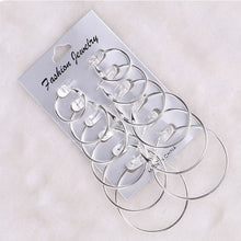 Load image into Gallery viewer, 12 Pairs Hoop Earrings Set Big Circle Earring Fashion Jewelry for Women Girls Steampunk Ear Clip korean Earrings 2019