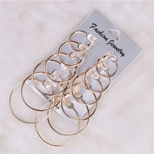 Load image into Gallery viewer, 12 Pairs Hoop Earrings Set Big Circle Earring Fashion Jewelry for Women Girls Steampunk Ear Clip korean Earrings 2019