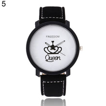 Load image into Gallery viewer, Newest Couple Watch Queen King Crown Fuax Leather Quartz Analog Wrist Watches Chronograph 2017 Wom reloj mujer часы женские