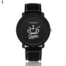 Load image into Gallery viewer, Newest Couple Watch Queen King Crown Fuax Leather Quartz Analog Wrist Watches Chronograph 2017 Wom reloj mujer часы женские