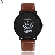 Load image into Gallery viewer, Newest Couple Watch Queen King Crown Fuax Leather Quartz Analog Wrist Watches Chronograph 2017 Wom reloj mujer часы женские