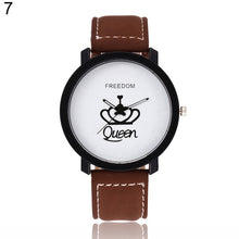 Load image into Gallery viewer, Newest Couple Watch Queen King Crown Fuax Leather Quartz Analog Wrist Watches Chronograph 2017 Wom reloj mujer часы женские