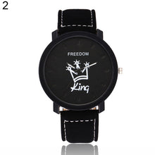Load image into Gallery viewer, Newest Couple Watch Queen King Crown Fuax Leather Quartz Analog Wrist Watches Chronograph 2017 Wom reloj mujer часы женские