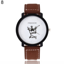 Load image into Gallery viewer, Newest Couple Watch Queen King Crown Fuax Leather Quartz Analog Wrist Watches Chronograph 2017 Wom reloj mujer часы женские