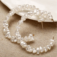 Load image into Gallery viewer, Simple Plain Gold Color Metal Pearl Hoop Earrings Fashion Big Circle Hoops Statement Earrings for Women Party Jewelry