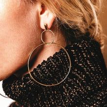 Load image into Gallery viewer, 2020 New Fashion Round Dangle Drop Korean Earrings For Women Geometric Round Heart Gold Earring Wedding Jewelry 8g