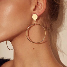 Load image into Gallery viewer, 2020 New Fashion Round Dangle Drop Korean Earrings For Women Geometric Round Heart Gold Earring Wedding Jewelry 8g