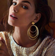 Load image into Gallery viewer, 2020 New Fashion Round Dangle Drop Korean Earrings For Women Geometric Round Heart Gold Earring Wedding Jewelry 8g