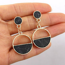 Load image into Gallery viewer, 2020 New Fashion Round Dangle Drop Korean Earrings For Women Geometric Round Heart Gold Earring Wedding Jewelry 8g