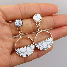 Load image into Gallery viewer, 2020 New Fashion Round Dangle Drop Korean Earrings For Women Geometric Round Heart Gold Earring Wedding Jewelry 8g