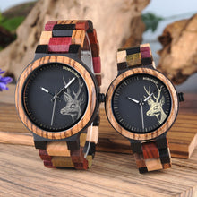 Load image into Gallery viewer, Reloj Mujer BOBO BIRD Wooden Couple Watch Men Women Valentine Birthday Anniversary Custom Wristwatch Special gift dropshipping
