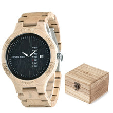 Load image into Gallery viewer, BOBO BIRD Wooden Watches Men Women Date Week Quartz Wristwatch Male часы мужские  Ebony Bamboo Wood Watch Dropshipping fast