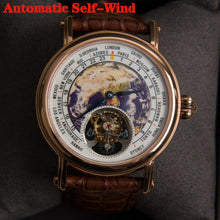 Load image into Gallery viewer, Real seagull Tourbillon Watch Men Mechanical Movement Luxury Brand Earth Dial Alligator Leather Men's Wristwatch Reloj Hombre