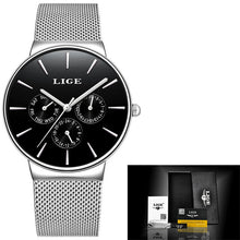 Load image into Gallery viewer, 2020 Watches Women Super Slim Mesh Stainless Steel LIGE Top Brand Luxury Casual Quartz Clock Ladies WristWatch Relogio Feminino