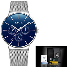 Load image into Gallery viewer, 2020 Watches Women Super Slim Mesh Stainless Steel LIGE Top Brand Luxury Casual Quartz Clock Ladies WristWatch Relogio Feminino