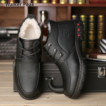 Load image into Gallery viewer, Winter Men's boots Male Genuine Leather Ankle Boots Warm Plush Snow Boots Waterproof Outdoor Work Boots Men Shoes Botas Hombre