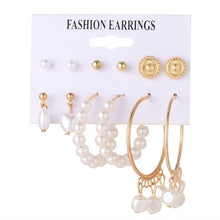 Load image into Gallery viewer, 2020 Bohemian Leopard Acrylic Pearl Earrings Set for Women Fashion Geometry Tassel Handmade Earrings Jewelry Gift Set