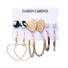 Load image into Gallery viewer, 2020 Bohemian Leopard Acrylic Pearl Earrings Set for Women Fashion Geometry Tassel Handmade Earrings Jewelry Gift Set