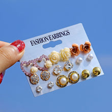 Load image into Gallery viewer, 2020 Bohemian Leopard Acrylic Pearl Earrings Set for Women Fashion Geometry Tassel Handmade Earrings Jewelry Gift Set