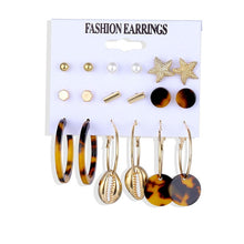 Load image into Gallery viewer, 2020 Bohemian Leopard Acrylic Pearl Earrings Set for Women Fashion Geometry Tassel Handmade Earrings Jewelry Gift Set