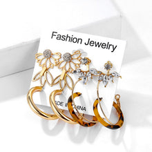 Load image into Gallery viewer, 2020 Bohemian Leopard Acrylic Pearl Earrings Set for Women Fashion Geometry Tassel Handmade Earrings Jewelry Gift Set