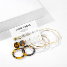 Load image into Gallery viewer, 2020 Bohemian Leopard Acrylic Pearl Earrings Set for Women Fashion Geometry Tassel Handmade Earrings Jewelry Gift Set