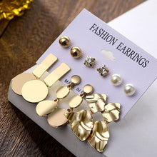 Load image into Gallery viewer, 2020 Bohemian Leopard Acrylic Pearl Earrings Set for Women Fashion Geometry Tassel Handmade Earrings Jewelry Gift Set