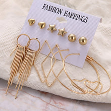 Load image into Gallery viewer, 2020 Bohemian Leopard Acrylic Pearl Earrings Set for Women Fashion Geometry Tassel Handmade Earrings Jewelry Gift Set
