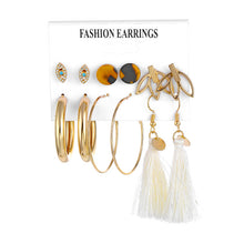Load image into Gallery viewer, 2020 Bohemian Leopard Acrylic Pearl Earrings Set for Women Fashion Geometry Tassel Handmade Earrings Jewelry Gift Set