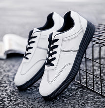 Load image into Gallery viewer, Men Sneakers Soft Leather Casual Shoes Flat Fashion Brand Sneakers Men's White Shoes Black Flats