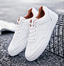 Load image into Gallery viewer, Men Sneakers Soft Leather Casual Shoes Flat Fashion Brand Sneakers Men's White Shoes Black Flats