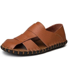 Load image into Gallery viewer, 2020 Fashion Summer Sandals Men's Casual Pu Leather Fat Men House Shoes Non-slip Shoes Vintage Classic Male Casual F327