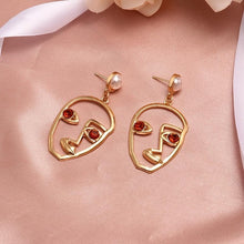 Load image into Gallery viewer, X&amp;P New Fashion Round Dangle Drop Korean Earrings For Women Geometric Round Heart Gold Earring Wedding 2020 kolczyki Jewelry